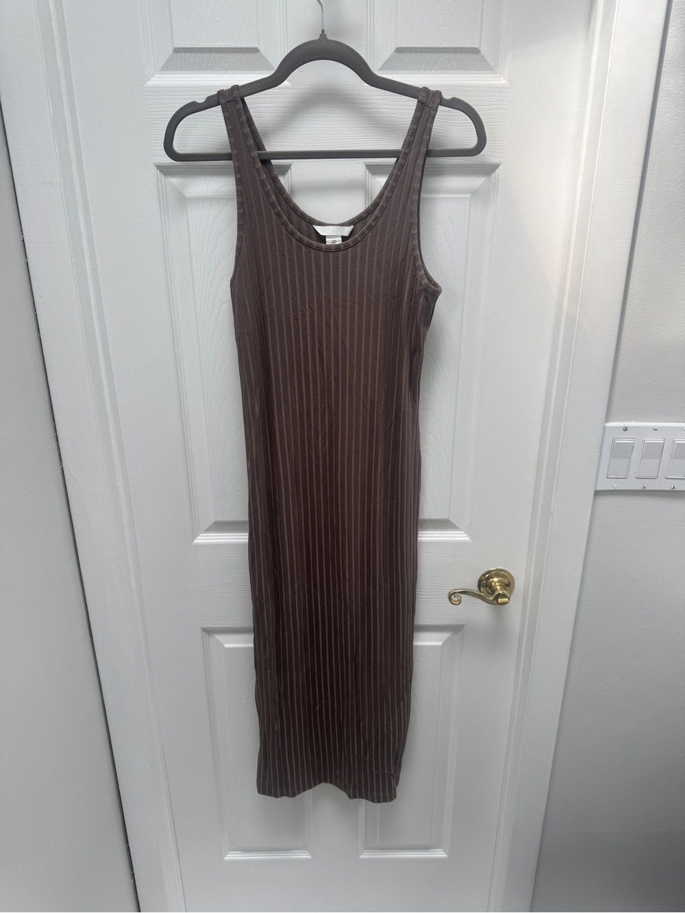 H&M Sleeveless Midi Dress in Brown